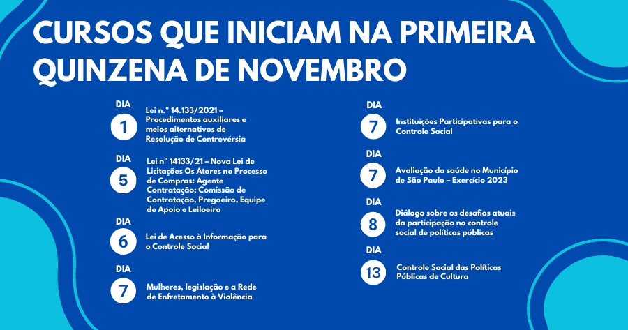 EGC promove cursos gratuitos na primeira quinzena de novembro