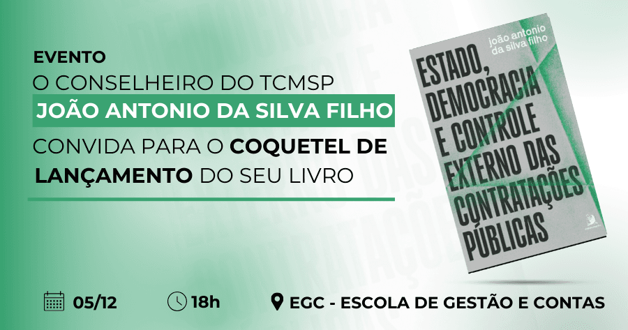 Conselheiro João Antonio lança livro na EGC em dezembro