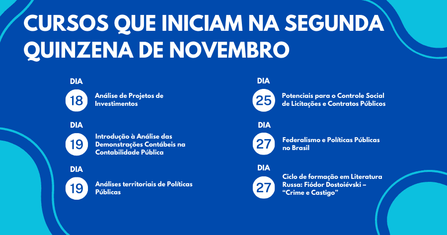 Novos cursos da EGC na segunda quinzena de novembro