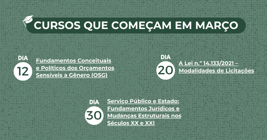 Novos cursos abertos para inscrição na EGC em março