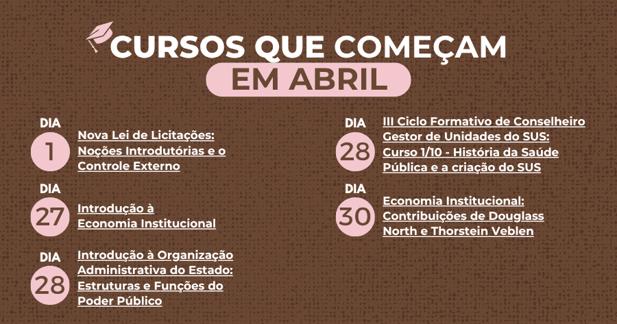 Novos cursos abertos para inscrição na EGC em abril