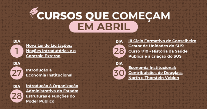 Novos cursos abertos para inscrição na EGC em abril