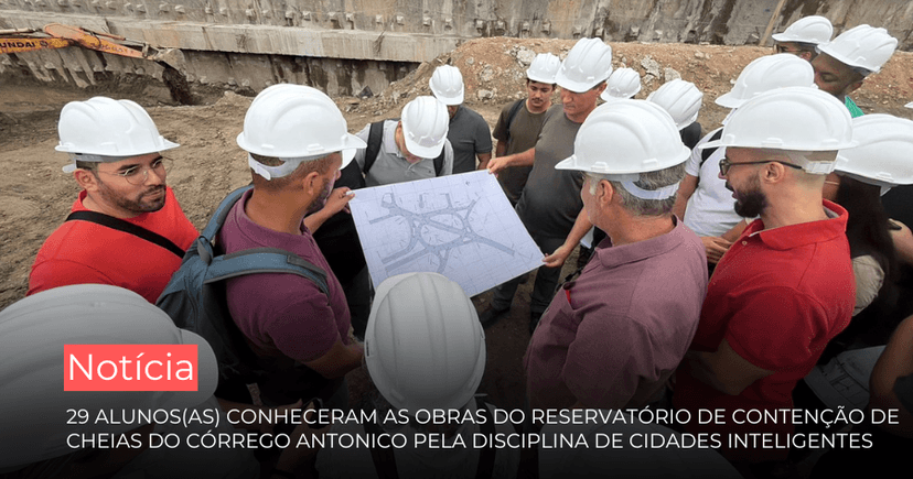 Turma de “Engenharia Civil: Infraestrutura e Obras Públicas” da EGC visita o Piscinão do Morumbi