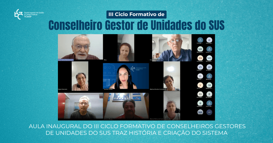 EGC promove aula inaugural do III Ciclo Formativo de Conselheiros Gestores de Unidades do SUS