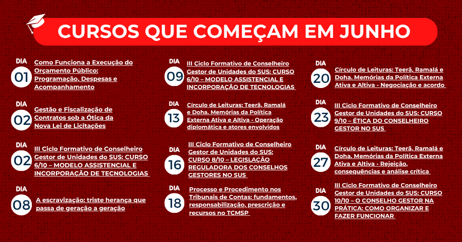 Faça a sua inscrição para os cursos de junho da EGC