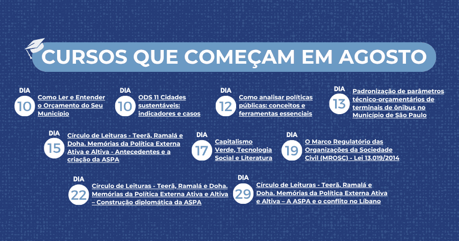 Faça a sua inscrição para os cursos de agosto da EGC