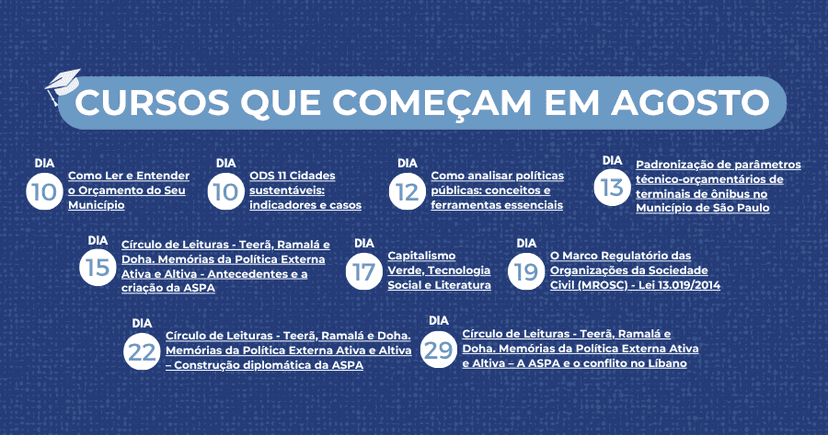 Faça a sua inscrição para os cursos de agosto da EGC