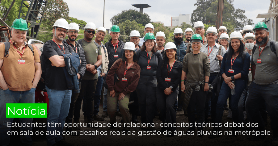 Turma da pós-graduação em Engenharia Civíl da EGC realiza visita técnica às obras do Piscinão Paraguai-Éguas