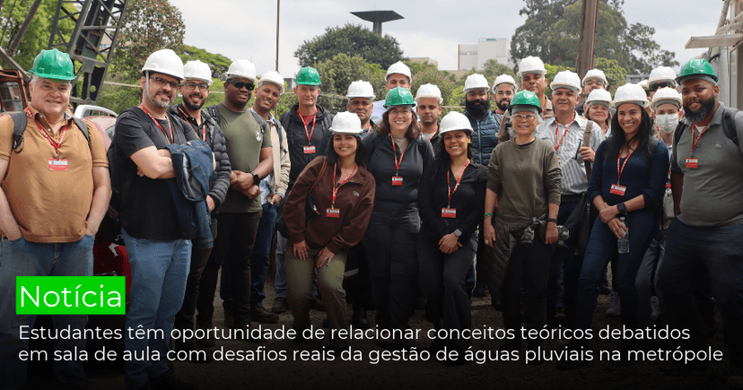 Turma da pós-graduação em Engenharia Civíl da EGC realiza visita técnica às obras do Piscinão Paraguai-Éguas