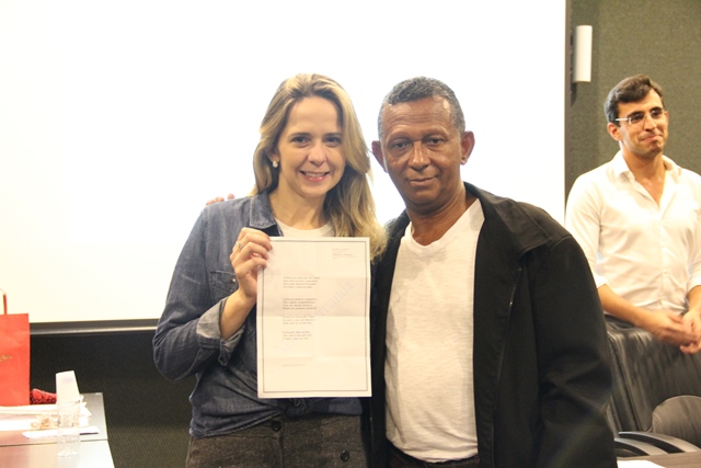 Professora Maria Fernanda e aluno Larcio Francisco Borges